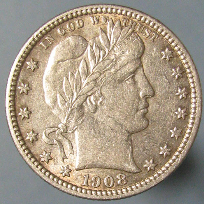 Lightly-Circulated-1908-D-Barber-Quarter